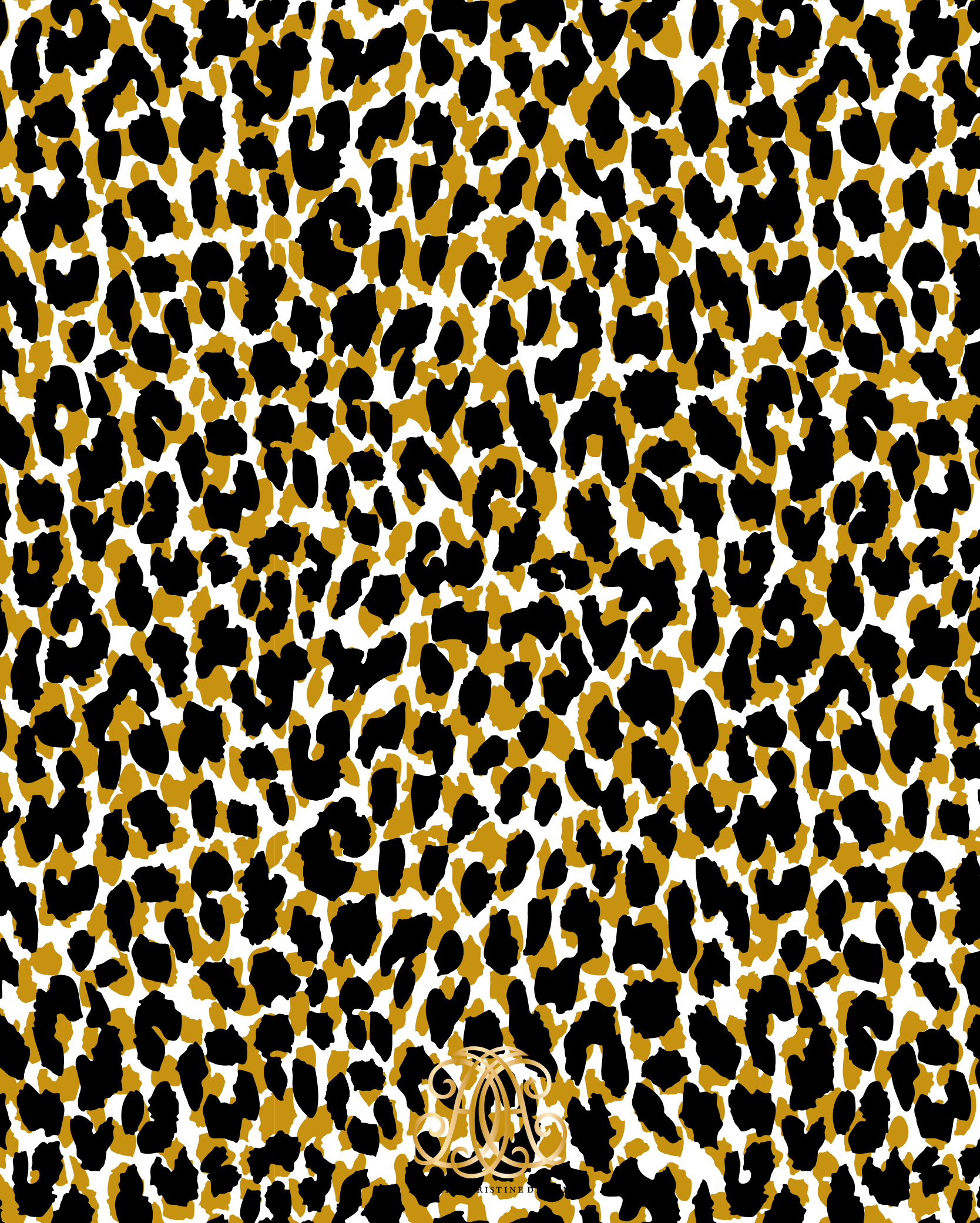 Spotted Leopard Black Gift Wrap - Abigail Christine Design