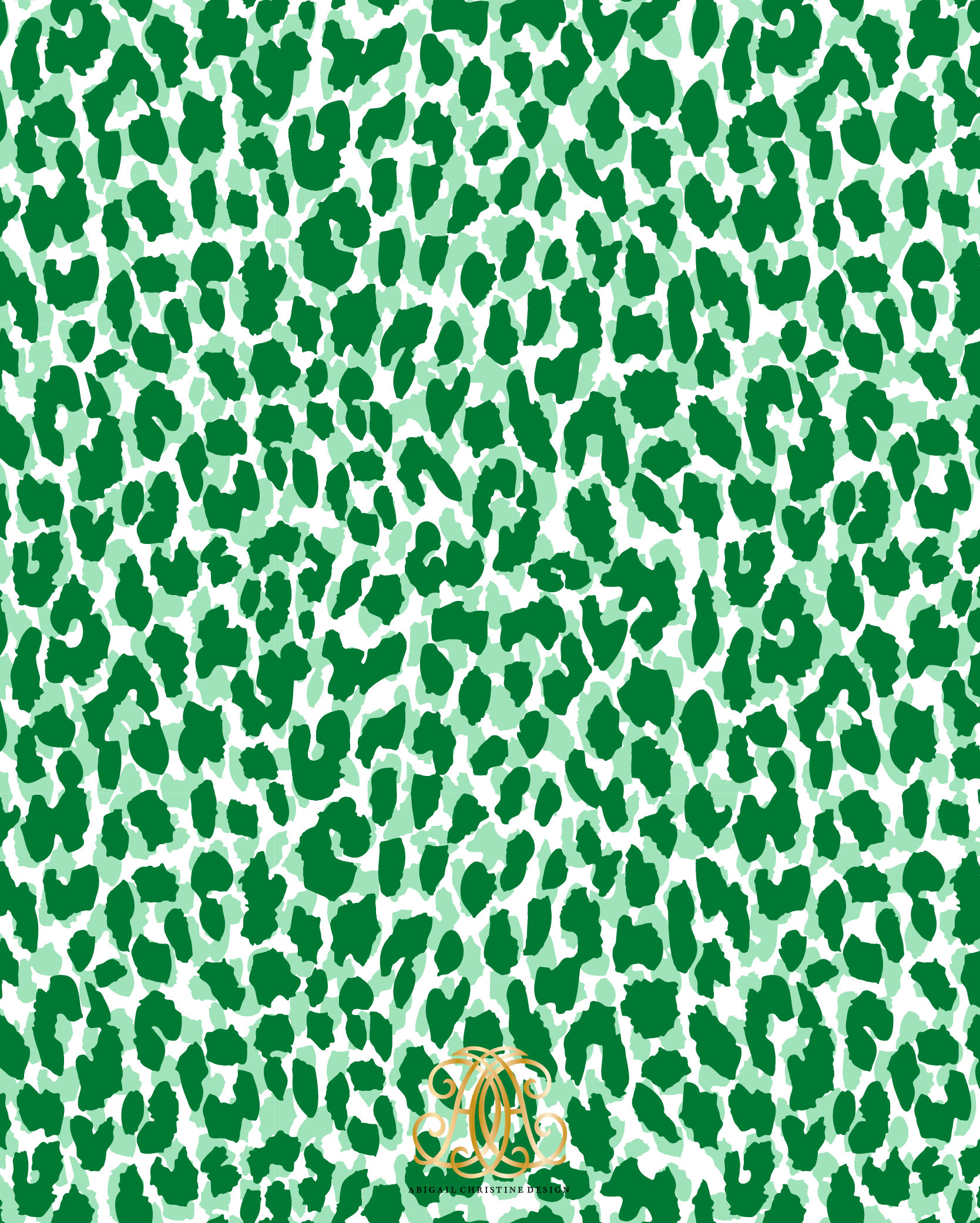 Spotted Leopard Green Gift Wrap