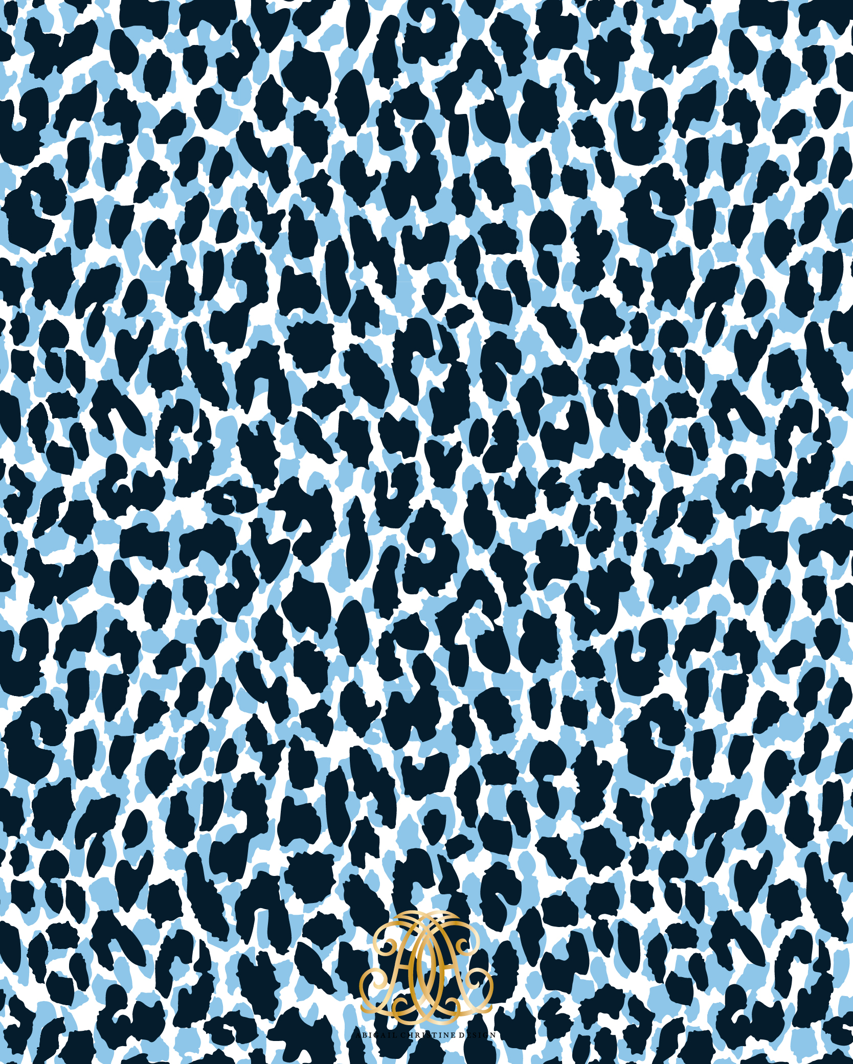 Spotted Leopard Navy Gift Wrap