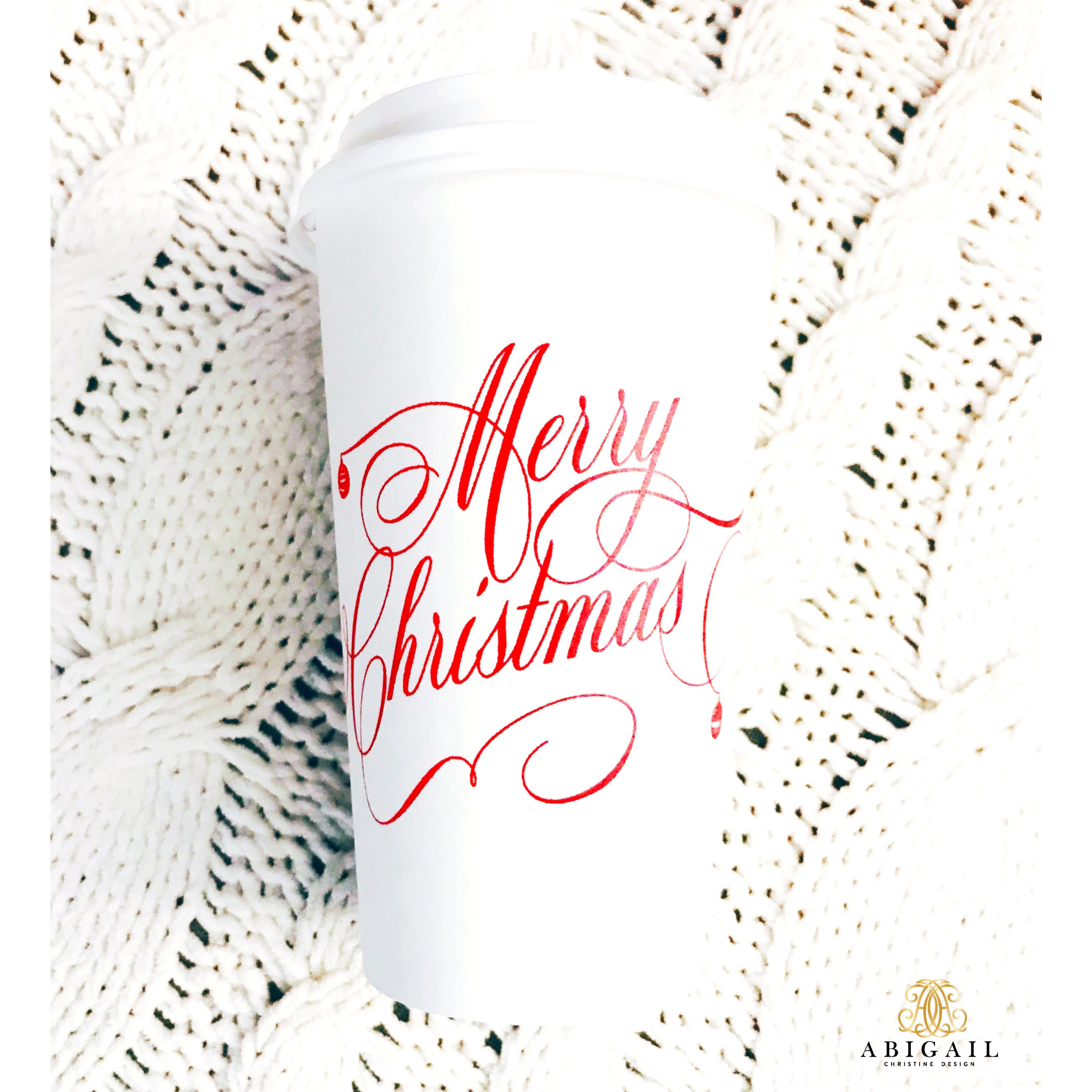 Merry Christmas To-Go Coffee Cup - Abigail Christine Design