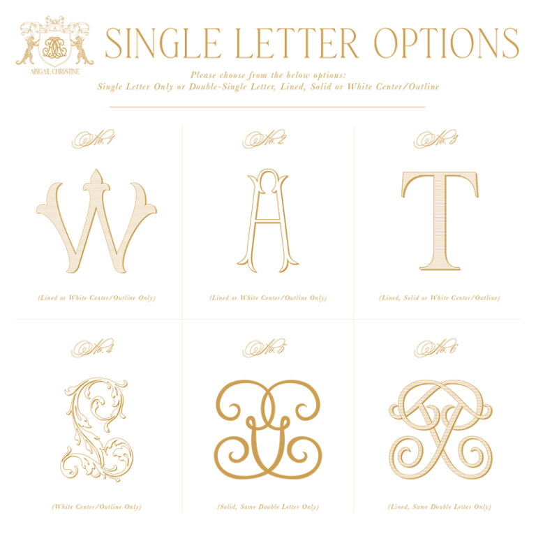 Single Lettering Design Single Letter & Crest Monogram - Abigail Christine Design
