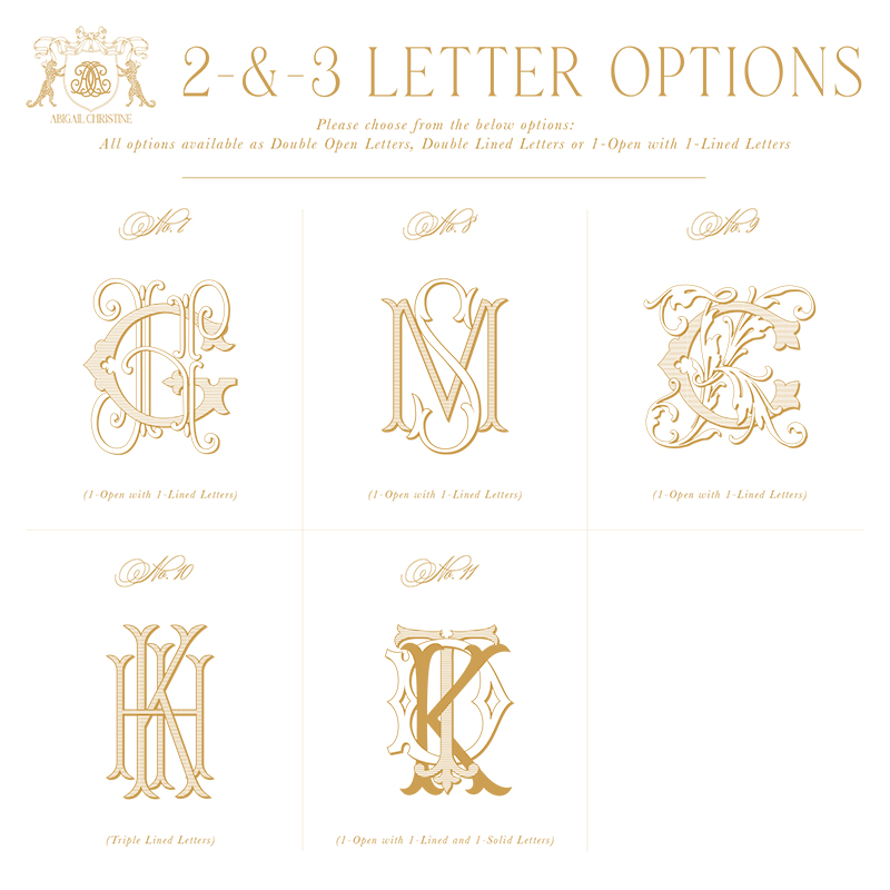 3 Letter Wedding Monogram Three Letters Monogram Logo 3 