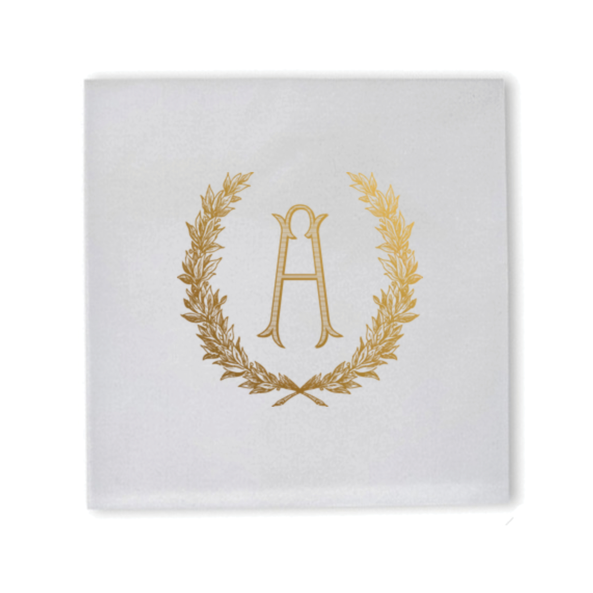 Laurel Wreath Monogram Cocktail Napkin